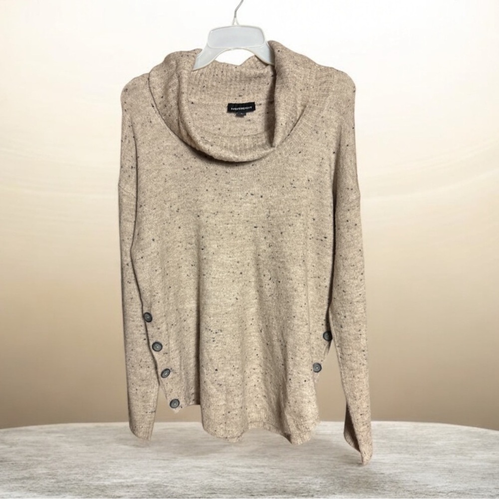 Fortune + Ivy Light Tan tweed Cowl
Neck Sweater size large